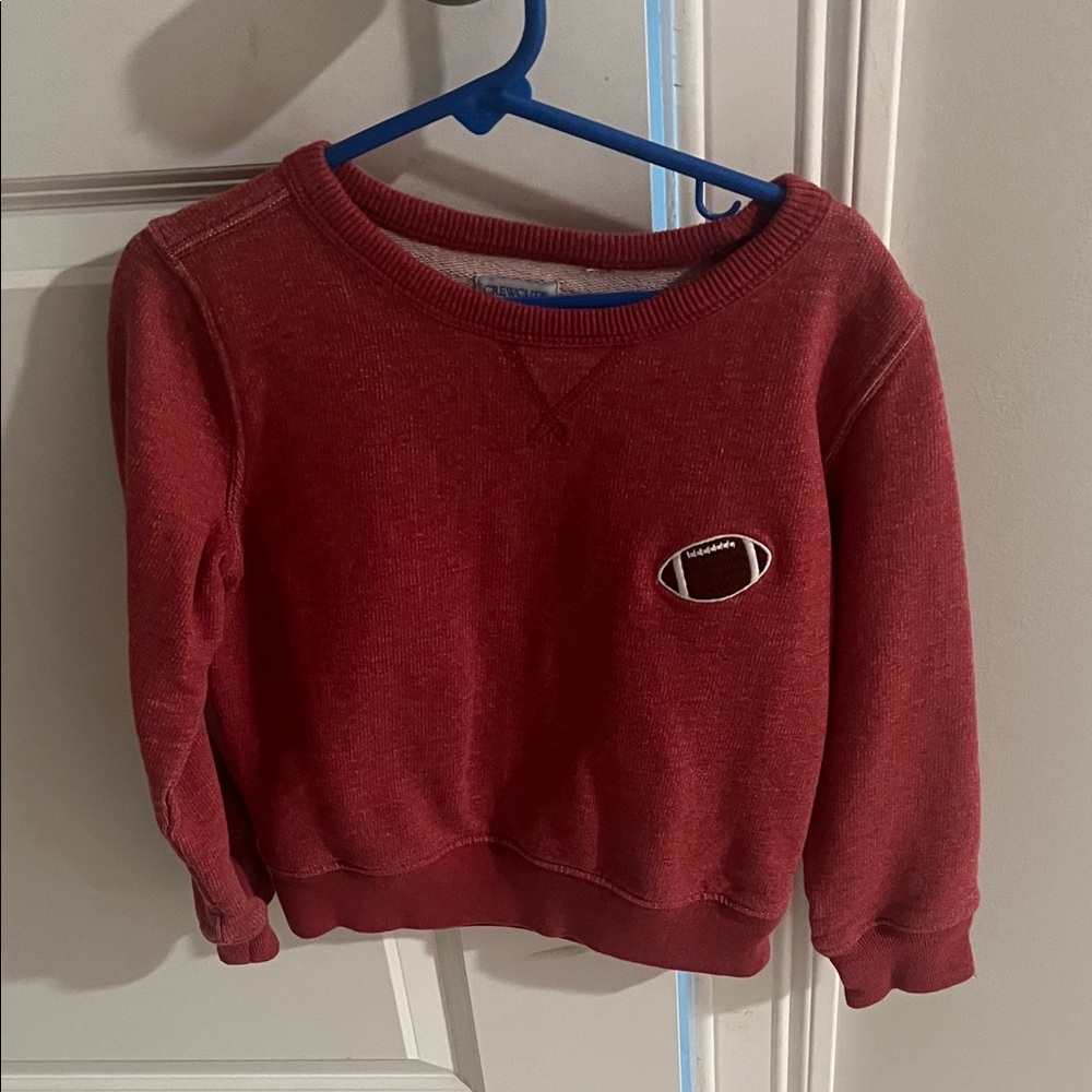 J. Crew Kids Red Football Patch Sweatshirt